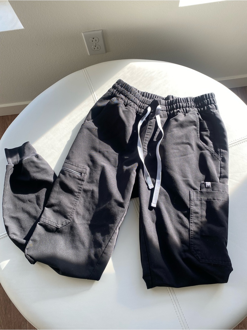 FIGS Black Scrub Cargo Joggers